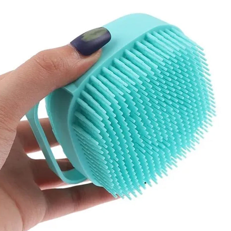 Esponja De Silicone Para Banho Massageador Dispenser Shampoo Sabonete Escova Crianças Adultos e Pets