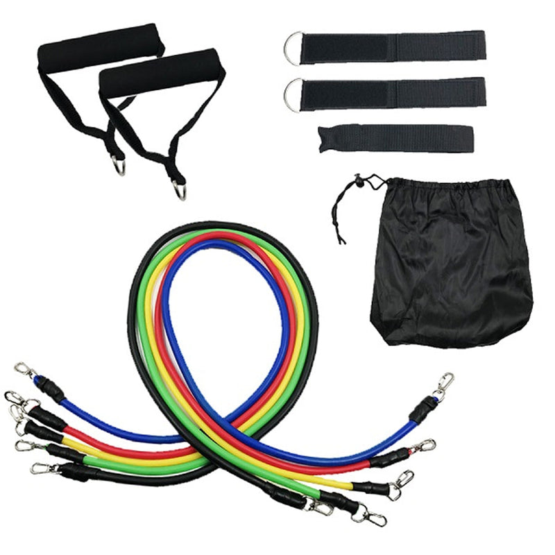 Kit Extensor Elastico 11 Peças Exercicio Fitness Pilates