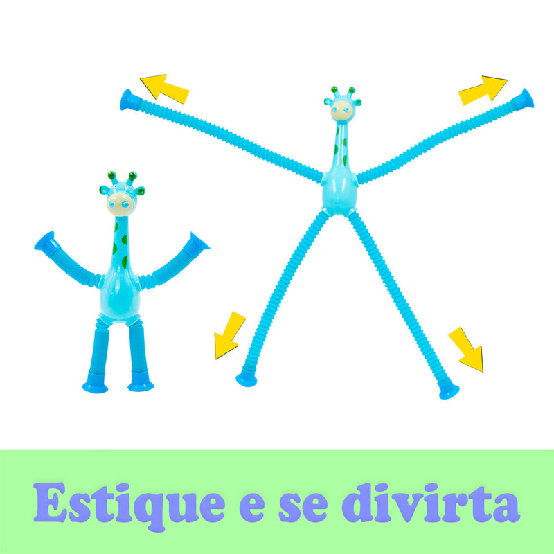 Girafa Pop It Tubo Led Estica Puxa Gruda Brinquedo Infantil