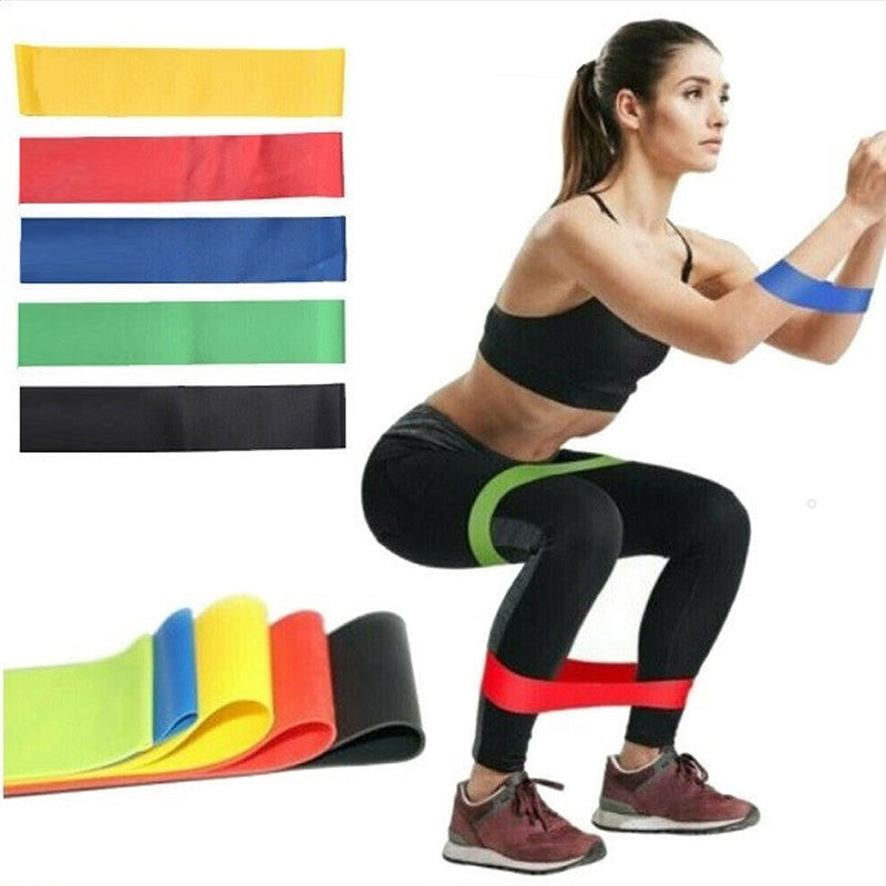 Kit Faixa Elastica Band Extensor 5 Niveis Resistance Belt - - Fitness