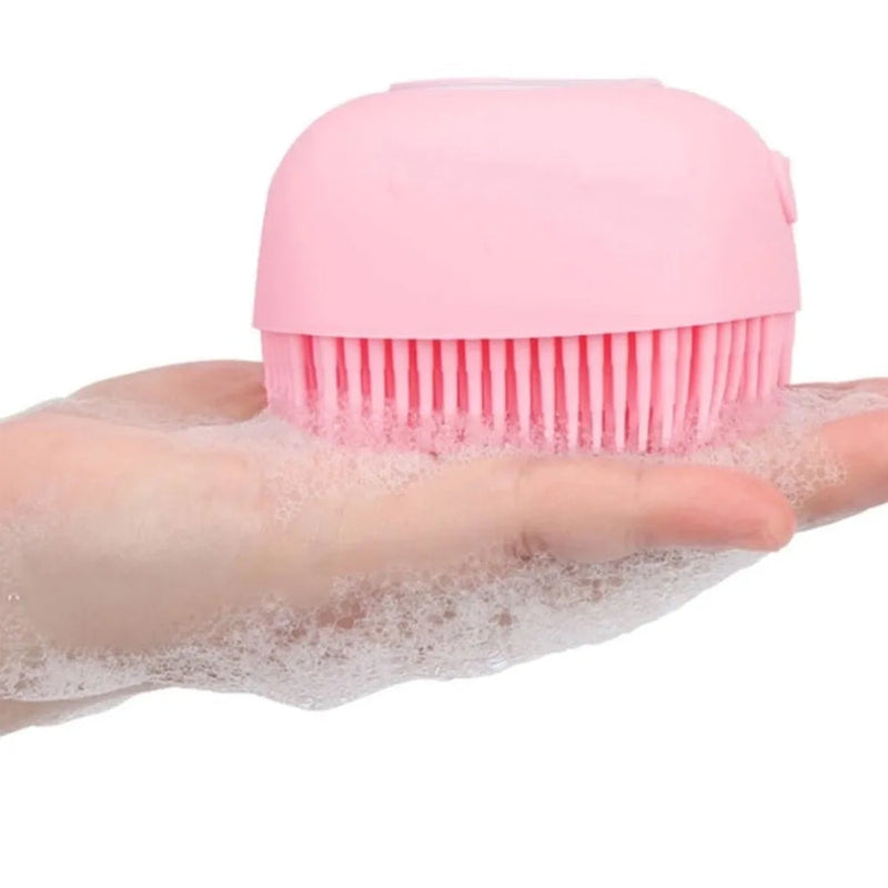 Esponja De Silicone Para Banho Massageador Dispenser Shampoo Sabonete Escova Crianças Adultos e Pets