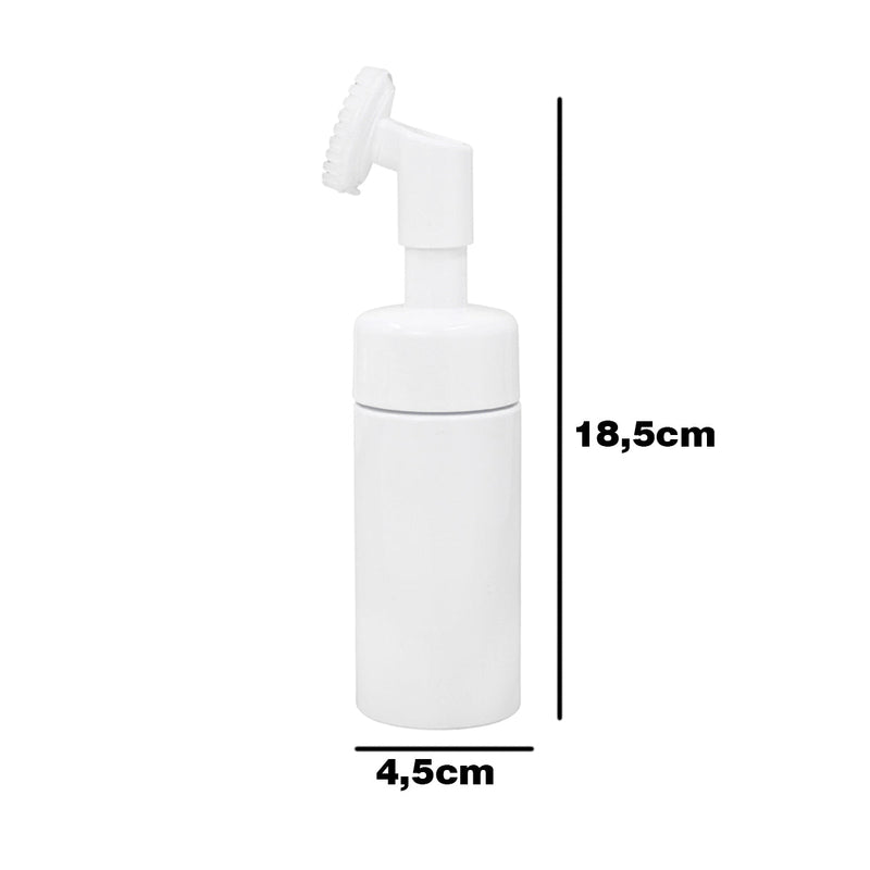 Frasco Pump Espuma Escovinha de Limpeza Facial Massageadora Skin Care Silicone 100ml